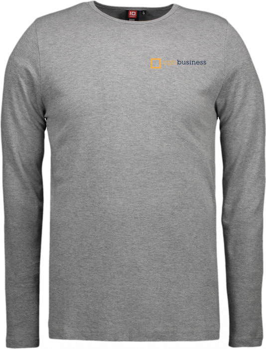 ID - Cphbusiness Interlock Long Sleeve T-Shirt (Men) - Grey Melange