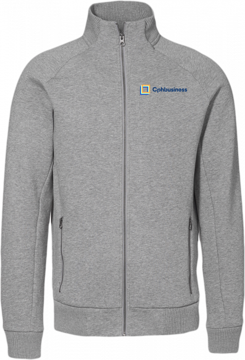 ID - Cphbusiness Full Zip Sweat (Men) - Grey Melange